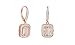 NYC Sterling Women Rose Gold Plated Cubic Zirconia Leverback Halo Drop Earring