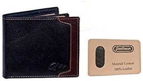 Gentleman Genuine Leather Wallet for Men Black Brown Bi Fold