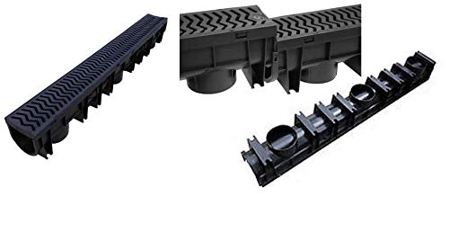 6 x Drainage Channel Polydrain Heelguard (Formally Fernco Heelguard) 1m Lengths Storm Drain Channel Linear 13cm High by 12cm Wide Water Rain Storm Shower Wetroom Garden Driveway