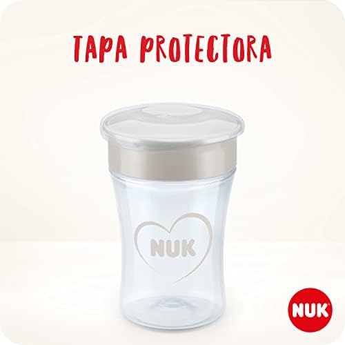 Copo de aprendizagem para bebês nuk magic cup | +8 meses | 230ml | aro à prova de derramamento de 360° para beber de qualquer lado | à prova de vazamentos | sem bpa e lavável | leão (azul) | 2 unidades