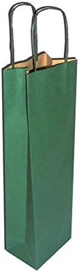 Pack of 10 Envelope Green Bottle Holder with Lanyard (1 Bottle) Shoppers Green in Gift Paper Pouch (Wine 75 cl)