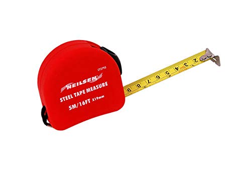 neilsen CT2793 5m x 19mm Steel Measuring Tape - Red