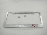 Toyota Corolla S Chrome License Plate Frame with Caps