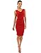 PattyBoutik Women's Cowl Neck Sleeveless Ruched Dress (Bright Red S)