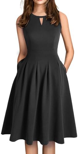 Sureple Women's Retro Sleeveless Swing Casual Work Summer Party Dress with  Pockets (A-SP81-Black, x_l) price in UAE | Amazon UAE | kanbkam