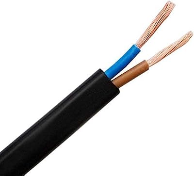 Mr.Gadget's Solutions 2 Core Black PVC Mains Electrical Cable 0.75 mm² 5m
