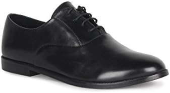 Zenyataa Black Plain Toe Formal Oxford Shoes for Women