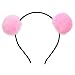 Coobbar 6Pcs Cute Faux Fur Pom Balls Headbands Girls' Hairbands Bath Spa Make Up Headbands for Women (Colorful 1)