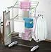 !iT Jeans High Capacity Heavy Duty 3-Tier Premium Clothes Drying Rack - Fully Adjustable Stainless Steel Racks - Foldable to 7