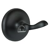 Burton Harbor Double Robe Hook Bathroom Hardware Bath Accessory, Matte Black
