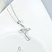 Sterling Silver Cross Necklace Simple Polished Religious Holy Love Jewelry for Men Women (cross necklace)