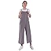 Women's Jumpsuits Casual Long Rompers Wide Leg Baggy Bibs Overalls Pants S-5XL (M, Grey)