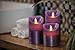 Giftable Decorative Flameless Candles Flickering LED | Battery Operated Electric Pillar Candle | Realistic Moving Flame Flicker with 2 Remote Controls & Timer | Real Wax Purple Trim | Great Home Decor