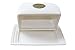Butter Dish with Lid Handle Cover, 6.9 Inch Ceramic Keeper, Cream White