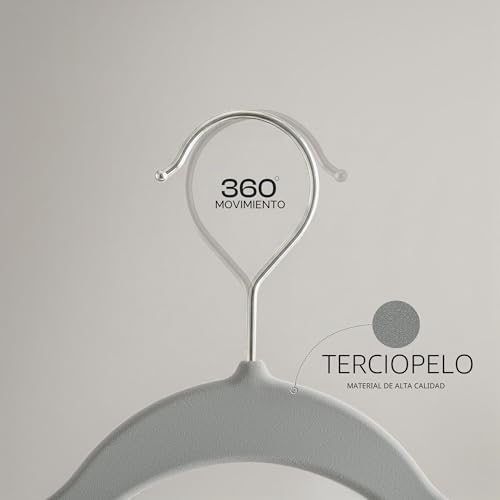 Cabides Premium de Veludo (Cinzentos, Pack de 20)
