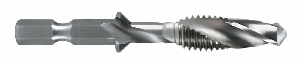 Ruko HSS Long Combined Machine Tap Bit, Ground, Bright Finish, M 4 x 0.70 mm Nominal Thread Size, 51.0 mm Length, R270015