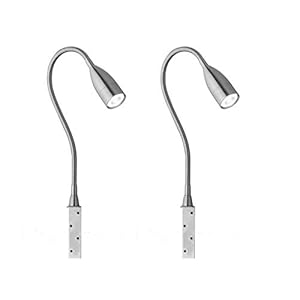 Set van 2 schroefbare led-leeslampen/bedlampen, dimbaar via gebarenbesturing