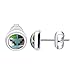 6mm Round Simulated Multicolor Southwestern Style 925 Sterling Silver Stud Earrings