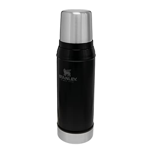 Stanley Classic Legendary Thermosflasche 750 ml - Thermos Haelt 20 Stunden Heiss Oder Kalt - Edelstahl Thermoskanne - BPA-Frei - Spuelmaschinenfest - Matte Black