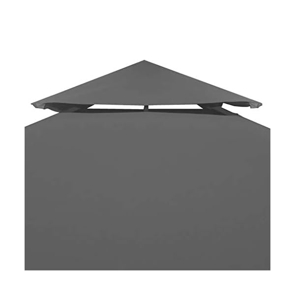 Wakects Dachüberdachung Topcover PVC Beschichtung Terrassenüberdachung Zelt Top mit 8 Ösen für Familie 310g/m² Dunkelgrau 3x3m – Bild 5