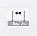PaperGala Gray Little Man Baby Shower Blank Thank You Cards 10 Pack Blank Cards with Envelopes for Birthday Bowtie and Suspenders Navy Blue Suspenders for Boys