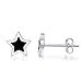 EVERU Black Stud Earrings Sterling Silver for Men and Women
