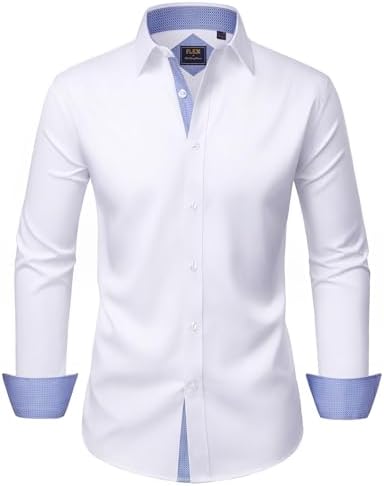 Alimens Gentle Men's Dress Shirts Long Sleeve Wrinkle-Free