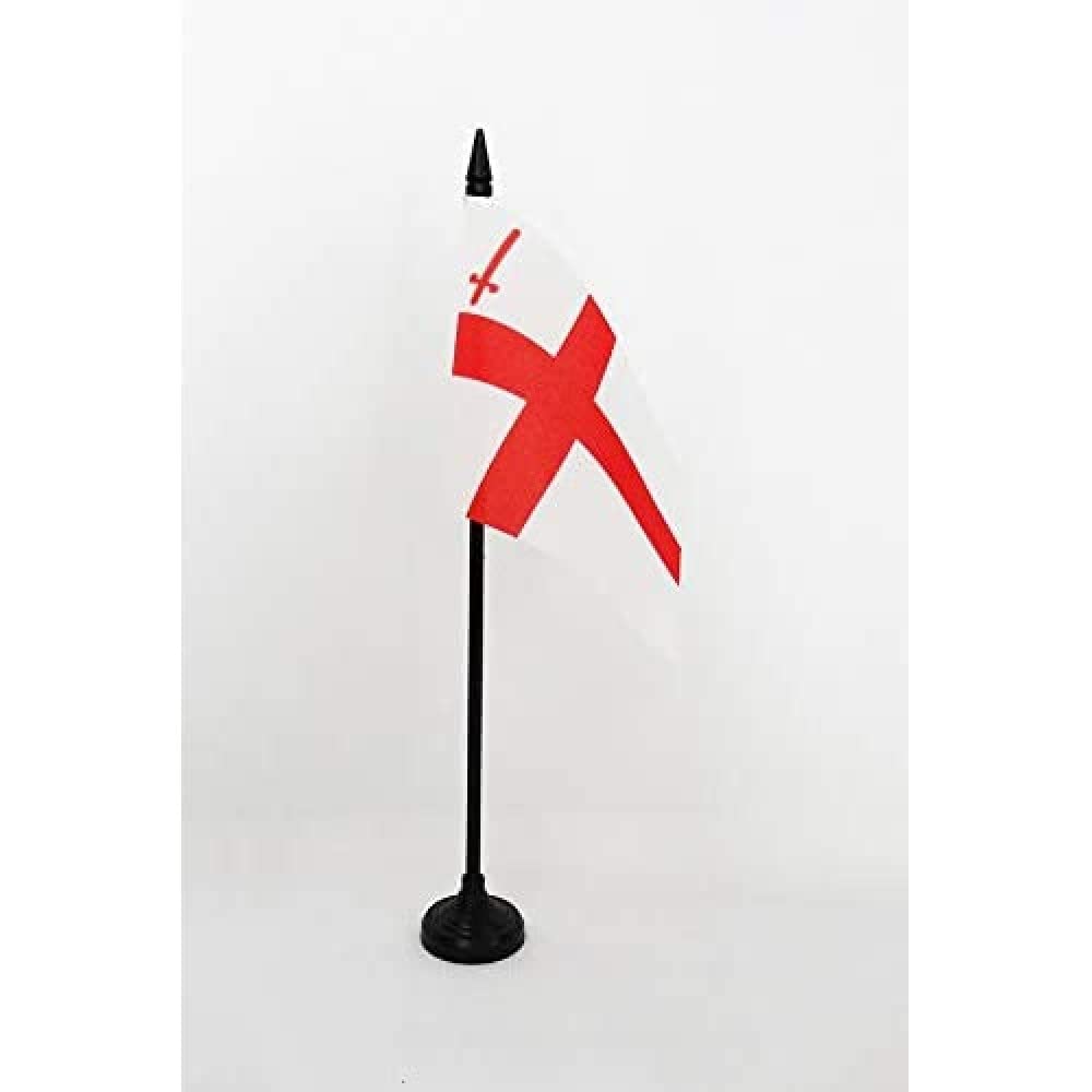 AZ FLAG - City of London Table Flag 4'' x 6'' - London City Office Mini Banner 100% Polyester 15 x 10 cm - Mini Desk Flag with 10'' Pole and Black Plastic Base