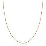 Solid 14k Yellow Gold 0.7mm Venetian Box Chain (14, 16, 18, 20, 22, 24, 30 or 36 inch)