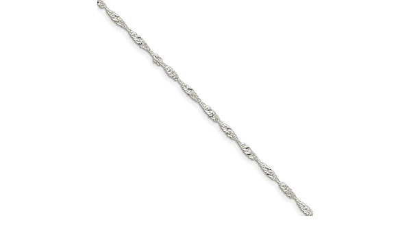 Finejewelers Sterling Silver D/c and Polished Anklet 