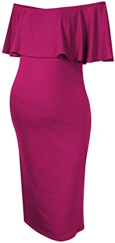 MissQee Women's Maternity Dress Off Shoulder Casual Maxi Dress