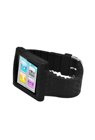 Nonslip Band Black Silicone Wrist Strap for iPod Nano 6