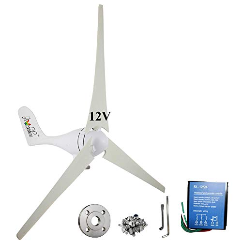 Wind Turbine Generator Kit 400Watt DC12V Indoor Outdoor Using of 3 Blades Marine, rv, Homes, Businesses and Industrial Energy Supplementation+ Controller +Flange