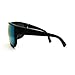 Futuristic Mens Oversized Shield Mono Lens Sport Warp Sunglasses Black Rusta Mirror