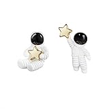SimpleLif Cute Stud Earring/Astronaut Small Asymmetrical Earrings for Women Girl,1.6 X 2.2 cm