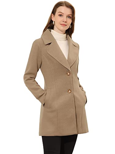 Allegra K Women's Elegant Notched Lapel Button