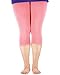 Premium Soft Light Comfy Fit Bamboo Capri Pants Cropped Under Dress Leggings for Women PLUS SIZE Pink 7XL (US 4XL Plus)