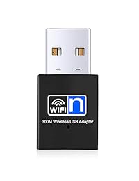 Glam Hobby 300 Mbps 802.11 N g b Mini Portable USB 2.0 WiFi adaptador de red inalámbrica LAN Card, compatible con WIN10
