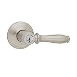 Kwikset Ashfield Entry Lever featuring SmartKey® in Satin Nickel