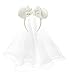 Disney Parks Minnie Mouse Mickey Ears Bride Veil Headband with Bow Faux Pearls Flowers