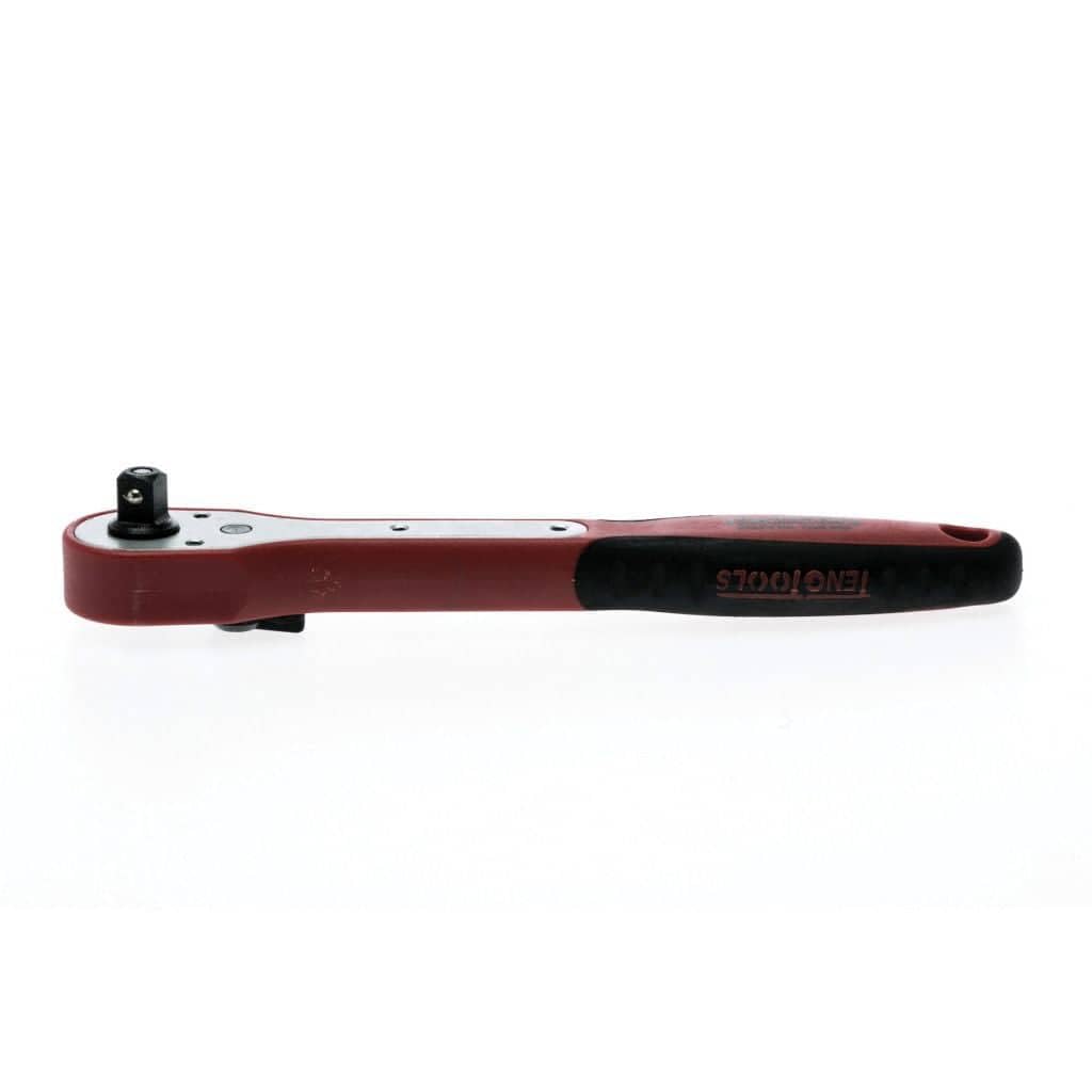 Teng Tools 1400FRP 1/4" FRP Quick‑Release Ratchet – Lightweight Steel‑Reinforced Fibre Handle, 45‑Tooth 8° Action, 62Nm Max Torque, Bi‑Metal Comfort Grip, DIN 3122D, 150mm Compact