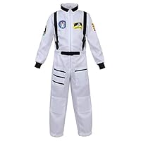 Haorugut Astronaut Costume for Kids Space Suit Role Play Dress up Costume White S