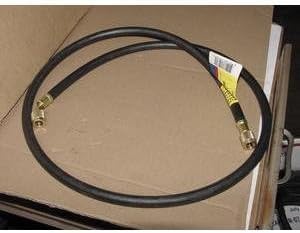 Yellow Jacket 15060 Plus II 1/4" Heavy Duty HCA Straight x Angle Charging Hose, 60", Black by Yellow Jacket