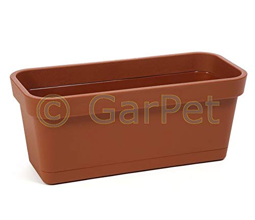 Geländerkasten Balkonkasten Geländer Blumen Kasten Topf Einzel Doppel Halterung Terracotta 40