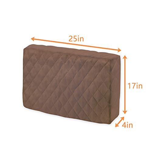 LBG Products Indoor Air Conditioner Cover for Window A/C Unit,Brown Color, Double Insulation Windblock (25''L x 17''H x 4''D)
