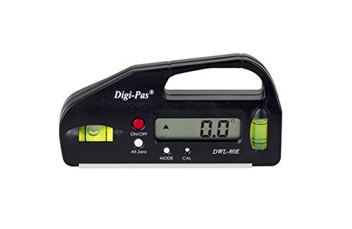 DigiPas DWL80E Mini Pocket Size Digital Level, Electronic Angle Gauge, Protractor, 4 inch 0.1? accuracy by Digi-Pas