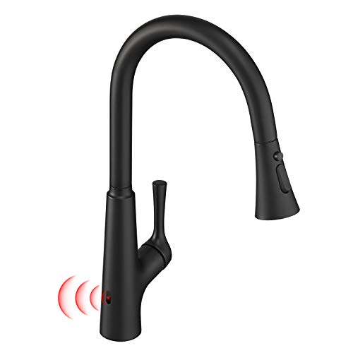 GIMILI Touchless Black Kitchen Faucet with Pull Down Sprayer, Single