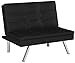 DHP Chelsea Convertible Accent Chair with Pillow, Black Faux Leather