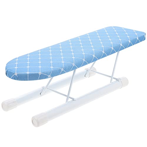 Iron Board Tabletop Ironing Board with Folding Legs Foldable Sleeve Ironing Board Household Clothing Ironing Tool for Sewing Craft Room Dorm (Blue) Mini Iron