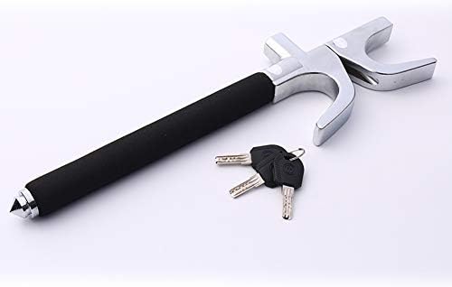 BOYH Steering Wheel Lock Adjustable Universal Vehicle Locking Devices Heavy Duty Self-defense Weapon Escape Hammer (with 3 Keys,Three colors optional)